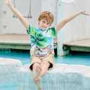 RAISEVERN Boys Girls 3D Graphic Printed T-Shirts Short Sleeve Summer tees for 4-14 Years (S)