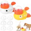 2 Pcs 2-in-1 Interactive Duck Treat Dispenser, Slow Duck Pet Feeder, Dog Treat Dispenser Toy, Feeder Puzzle Toy with 3 Food Outlet Sizes Toy for Small Medium Large Dogs (Yellow/White)