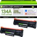 greencycle LaserJet 134a Black Toner Cartridge Compatible for HP 134A Black Toner Cartridge Work with Laser Jet M209dw M209d M234dw M234sdn M234sdw (2PCS,with Chip)
