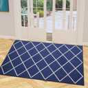 Finchitty Indoor Door Mat, Dirt Resistant and Absorbent, Low-Profile, Non-Slip, Washable Inside Floor Mats for Front Door, Back, and Entrance, 40" x 32", Navy