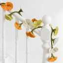 XunYee 5.6 ft Wool Felt Flower Garland Hand Felted Flower Strings for Wedding Party Floral Decor Mantle Decorations(Orange Colors,1 Pack)