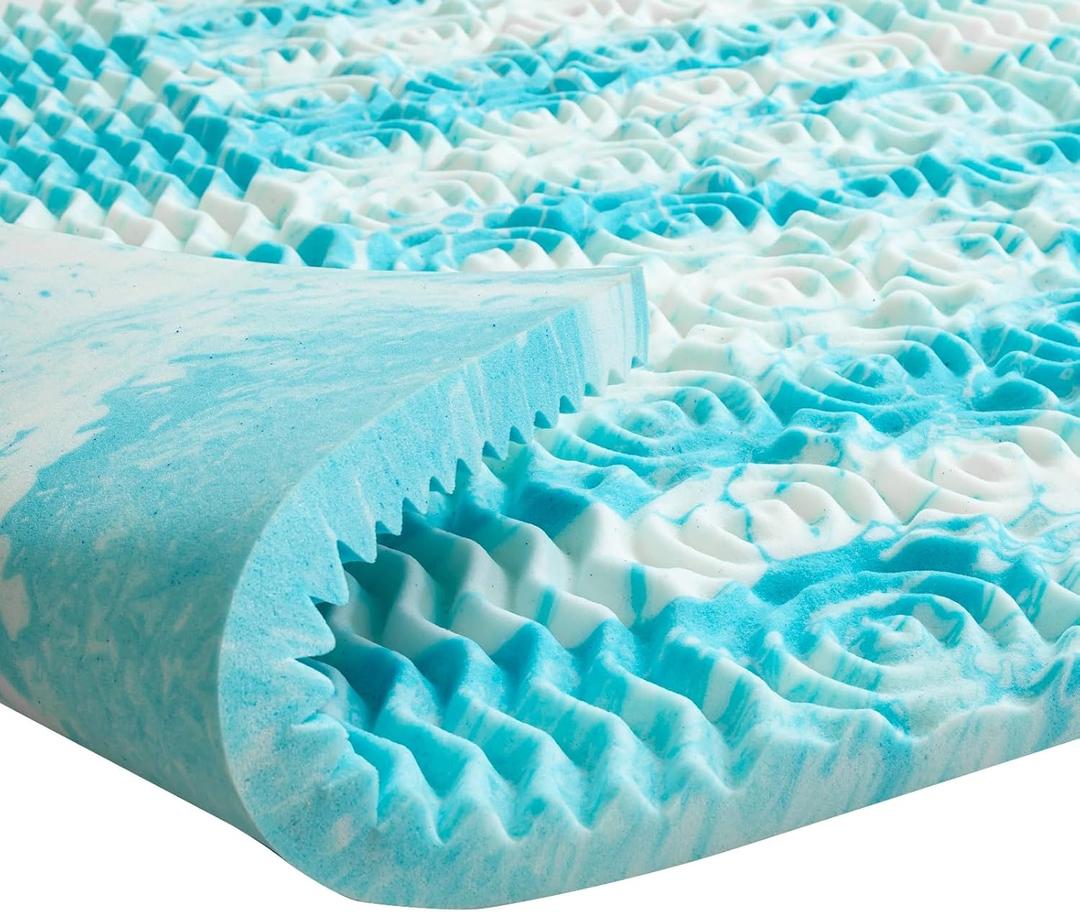 Mattress Topper Twin - 2 Inch Gel Memory Foam Mattress Topper Twin Size for Back Pain, CertiPUR-US Certified, Blue