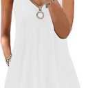 ETCYY Women's Summer Dresses 2026 Casual Sleeveless V Neck Loose Cover Up Beach Sundresses with Pockets (Medium, Pure White)