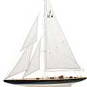 SAILINGSTORY Wooden Sailboat Decor Ship Model Yacht Rainbow, 28"