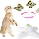 AFP Interactive Cat Toy, Butter-Fly Interactive for Indoor Cats, Flutter Bug Cat Toys, Flutter Rotating Kitten Toys with 2 Replacements