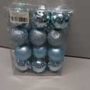 Emopeak 24Pcs Christmas Balls Ornaments for Xmas Christmas Tree - 4 Style Shatterproof Christmas Tree Decorations Hanging Ball for Holiday Wedding Party Decoration (Teal Blue, 2.4"/6.2CM)