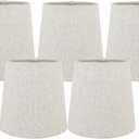 GO&SO 5-Pack White Linen Chandelier Shades, Size 4x5x6 in