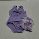 Girls One Piece Swimsuit Cut Out Ruffle Bathing Suit Twist V Neck Swimwear Solid Color with Cover Up Skirt 11-12 Y