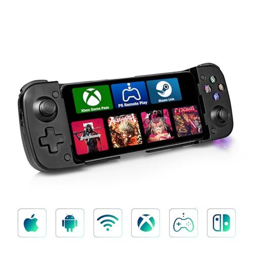 Coolaado Bluetooth Mobile Gaming Controller for iPhone & Android, Handheld Wireless Phone Gamepad with Adjustable Clip and Hall Effect Joysticks/Trigger- Also Support Play Xbox/PS/Cloud/Steam (Black)