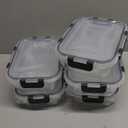 Skroam 5Packs 36OZ Glass Food Storage Containers with Lids Airtight, Glass Meal Prep Container for Lunch, Pantry Organizers and Storage, Glass Lunch Boxes for Freezer to Oven Safe, Leak Proof