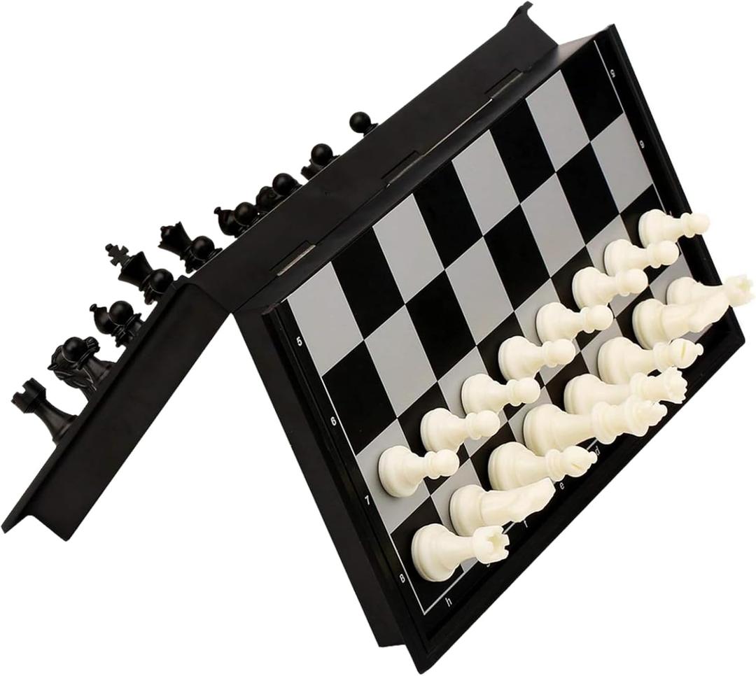 QuadPro Magnetic Travel Chess Set 9.84 Inches with Folding Chess Board Educational Toys for Kids and Adults, 2 Players