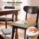 Memory Foam Chair Cushions for Dining Chairs, 2.5" Thick Seat Cushions for Kitchen Chairs, D-Shaped Chair Pads with Washable Cover, Ties and Non Slip Backing, 17'' x 16'', Set of 4, Beige, 4 Count