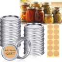 24Pcs Rust-Proof Wide Mouth Mason Jar Lids and Rings, Canning Lids with Bands Wide Mouth for Ball or Kerr, Large Mouth Mason Jars Lid