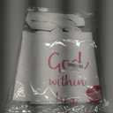 Coquette Pink Bow Christian Tote Bag, God Is Within Her She Will Not Fall Bible Canvas Tote Bags for Women, Preppy Religious Reusable Grocery Shopping Bags