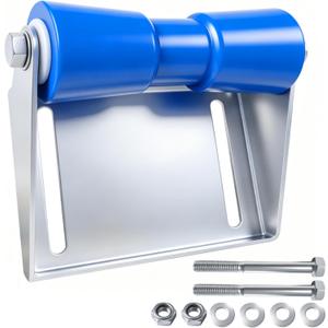 10" Boat Trailer Rollers with Galvanized Steel Brackets PU Keel Roller Assembly Kit with Mounting Hardware for Easy Boat Launch & Retrieval