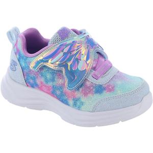 Skechers Unisex-Child Glimmer Kicks-Glittery Glam Sneaker (6 Toddler, Light Blue/Lavender)