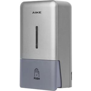 AIKE Wall Mount Liquid Soap Dispenser for Commercial Bathroom 27oz Large Capacity Manual Push Pump Silver