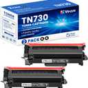 TN730 TN-730 Toner Cartridges Black Replacement for Brother TN730 TN-730 MFC-L2710DW HL-L2395DW HL-L2350DW DCP-L2550DW MFC-L2750DW Toner Printer (2 Pack)