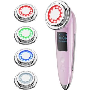 Face Massager Electric Face Lifting 4 in 1 Facial Massager Anti Aging Skin Tightening Firming Skin Care Tools (Pink2)