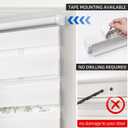 LazBlinds Cordless French Door Blinds, No Drill Roll Up Zebra Blinds for Doors, Light Control Day and Night Sheer Shades for Front Door Patio Sidelight Glass Door, 23.8'' W x 78'' L, White