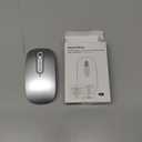 cimetech Rechargeable Wireless Mouse, 2.4G & BT Slim Mouse for MacBook with USB Receiver, Silent Click, 1600 DPI for Office Travel Mac Air Pro/PC/Laptop/Computer (Silver)