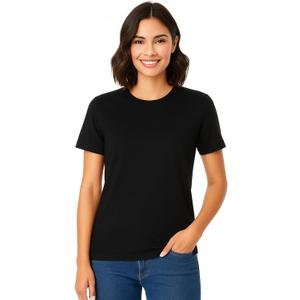 Women's 100% Cotton Crew Neck T-Shirt Classic Fit Plain Breathable & Soft Short Sleeve Tee | Pack of 1