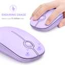 VssoPlor Wireless Mouse, 2.4G Slim Portable Computer Laptop Mouse with Nano Receiver Quiet Silent Optical Mice for Notebook, PC, Laptop, Computer-Light Purple