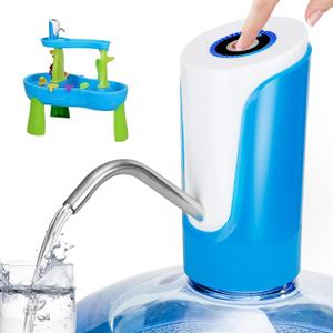 ZOOY 5 Gallon Water Dispenser, Electric Water Bottle Pump with USB Charging - Portable Camp/Office/Home Travel Jug Dispenser - Blue, Fits 2-5 Gallon Jugs