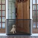 Mesh Dog Gates for Pets, Magic Pet Gate for The House, Portable Puppy Safety Fence Guard for Stairs and Doorways, Easy Install Anywhere, 50" W x 30" H, 8 Hooks