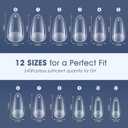 5 x Short Almond Gel Nail Tips: 240 PCS Pre-Shaped False Acrylic Nail Tips Clear Fake Nails Extension Full Cover for Nail Manicure Home DIY Women 12 Sizes
