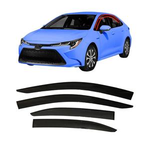Tape-On Rain Guard 4-Piece for 2020-2023 Toyota Corolla Window VisorWindow Deflectors Rain Guards Window Visors Shield Shade Smoke