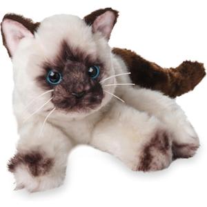 Bearington Cleo Siamese Cat Plush Toy - 15" Realistic Stuffed Cat with Soft Fur, Weighted Paws and Lifelike Details - Cuddly Soft Plushies for Girls, Kids, and Kitten Lovers - Gift for Play or Display
