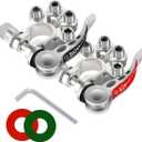 Car Battery Terminal Connectors, 2Pcs 4 Way Quick Release Disconnect Battery Terminals, Positive Negative Battery Cable Ends for SAE/JIS Type A Posts, Universal for Cars, Vans, Trucks (Silver-1)