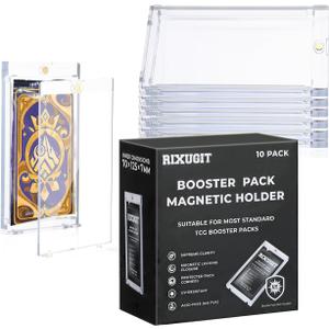 10-Pack One Touch Booster-Pack Magnetic-Holders - UV Protection Clear Booster Pack Cases, Fit for Standard Cards Storage and Display, Protect Your Collectible, Sports, and Gaming Cards