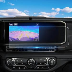 For 2024~2025 Jeep Wrangler&Wrangler JL& Jeep Gladiator Screen Protector 12.3 Inch Glossy Tempered Glass Touchscreen *1 Accessories 9H Hardness Glass - No More Scratch&Fingerprint