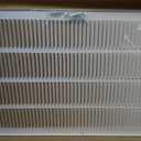 HVAC Premium 16'' x 32'' [Duct Opening] Flat Stamped Steel Return Air Grille - Sidewall and Ceiling - HVAC Vent Duct Cover - White [Outer Dimensions: 17.75''w X 33.75''h]