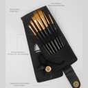 MyArtscape Miniature Paint Brushes with Holder, Set of 12 for Detail & Fine Point Painting - use with Acrylic, Watercolor, Oil, Gouache - for Pinstriping & Lettering - Art Supplies