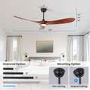 heimo 52 Inch Ceiling Fan with Light and Remote,Wood Outdoor Ceiling Fans with Lights Dimmable for Bedroom Living Room Patios Kitchen Modern 3 Blade Propeller Indoor Fan (Walnut)