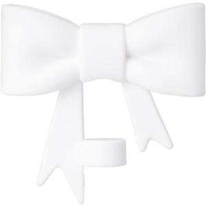 4 x Bow Lovely Drinking Straw Tips Cover Reusable Protector Topper for 0.4in Straws Silicone Cup Accessories, 10mm Straw Covers Cap (White)