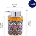 Bico Havana Ceramic 12oz Soap Dispenser with Removable Pump, Ideal for Kitchen, Bathroom, Lotion and Essential Oil