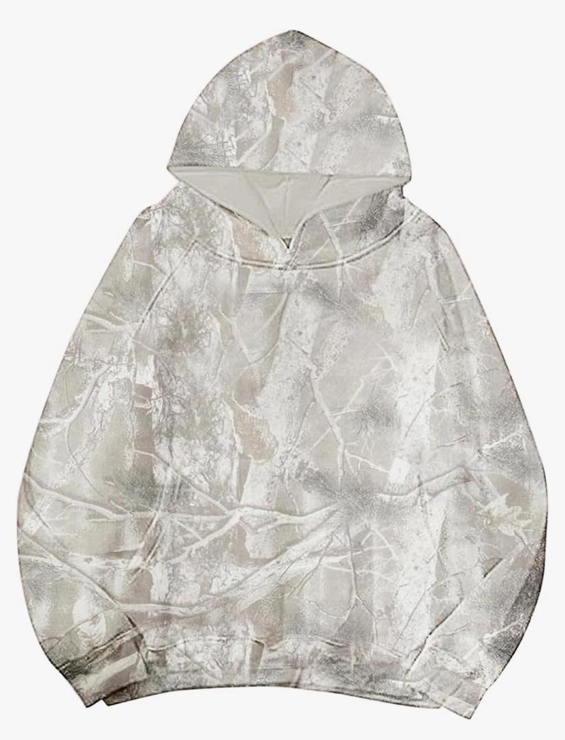 Womens Camo Hoodie Maple Leaf Print Oversized Fleece Hooded Sweatshirt Trendy Graphic Hoodie Pullover with Pocket, Large