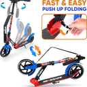 Hurtle Renegade Kick Scooter for Kids, Teenagers & Adults - 2-Wheel Folding Scooter with Adjustable T-Bar Handlebar - Alloy Anti-Slip Deck