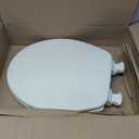 CHURCH Toilet Seat, Easy Clean Hinges Release for Deep Cleans, Durable Enameled Wood Seat, Round, Biscuit