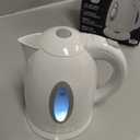 OVENTE Electric Kettle, 1.7L Fast Boiling Water Heater for Coffee or Tea, BPA Free with Water Level Gauge, Auto Shut-Off, Boil-Dry Protection, Indicator Light and Removable Filter, White KP72W