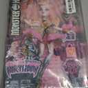 Monster High Scary Sweet Birthday Doll, Cupid Asteria in Pink and Red Party Dress with Themed Accessories Like Invite, Balloon, Gift and More