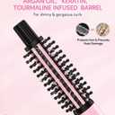 Farery Mini Thermal Brush 3 Temperature Adjustable, 3/4 Inch Travel Curling Iron for Short Hair, Heated Round Brush for Touch ups and Small Curls, Travel Size Curling Wand, Dual Voltage, Pink