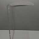 Acrylic Clear Movable End Table -26" h C-Shaped Modern Rolling Bedside/Sofa Side Table, Ideal for Bedroom and Living Room as a Snack Table (12" D x 14" W x 26.36" H)