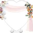 7FT Metal Heart Arch Heart Shaped Backdrop Stand Wedding Arch for Proposal Ceremony Valentine's Day Birthday Party Baby Shower Banquet Photo Decoration , White