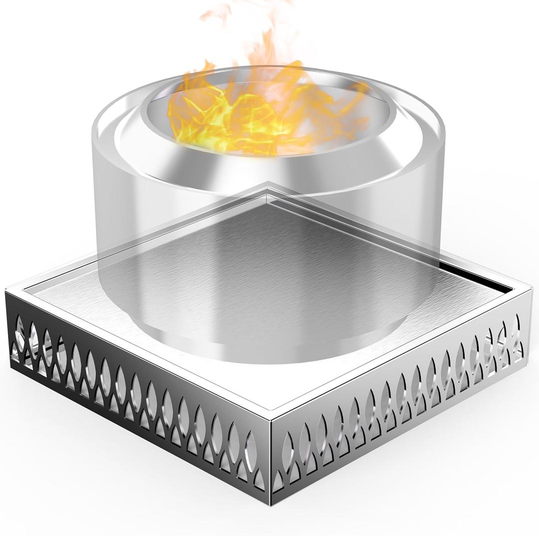 Stainless Steel Fire Pit Base for Surface Protection, X22 (23.6 Inch) Metal Fire Pit Mat, Heavy Duty Accessory for Solo Stove, Deck Protector with Air Vents for Indoor Outdoor Use