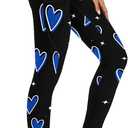 KevaMolly Women's Workout Leggings with Pockets - Thick, High-Waist, 4-Way Stretch Running Yoga Pants (Medium, Blue Heart)